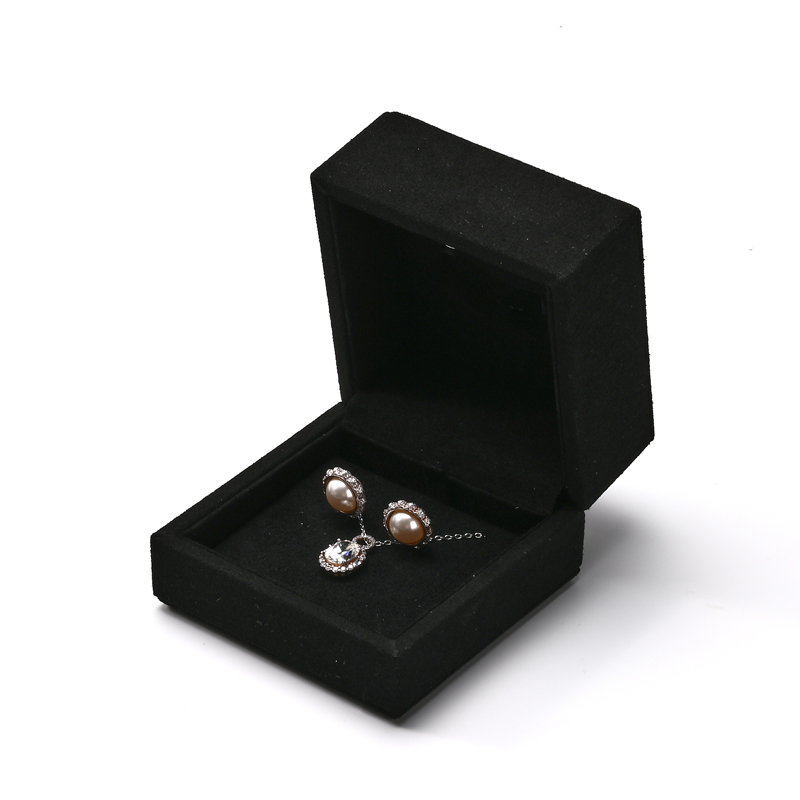 FANXI Custom Black Microfiber Led Light Earring Ring Box