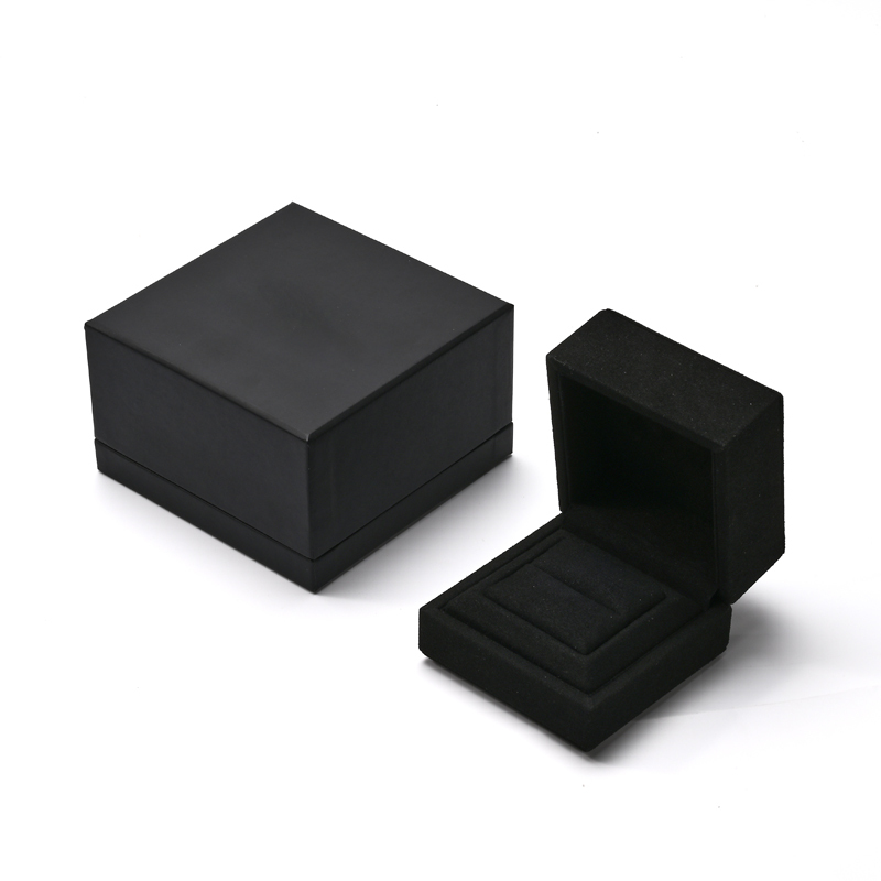 FANXI Custom Black Microfiber Led Light Earring Ring Box