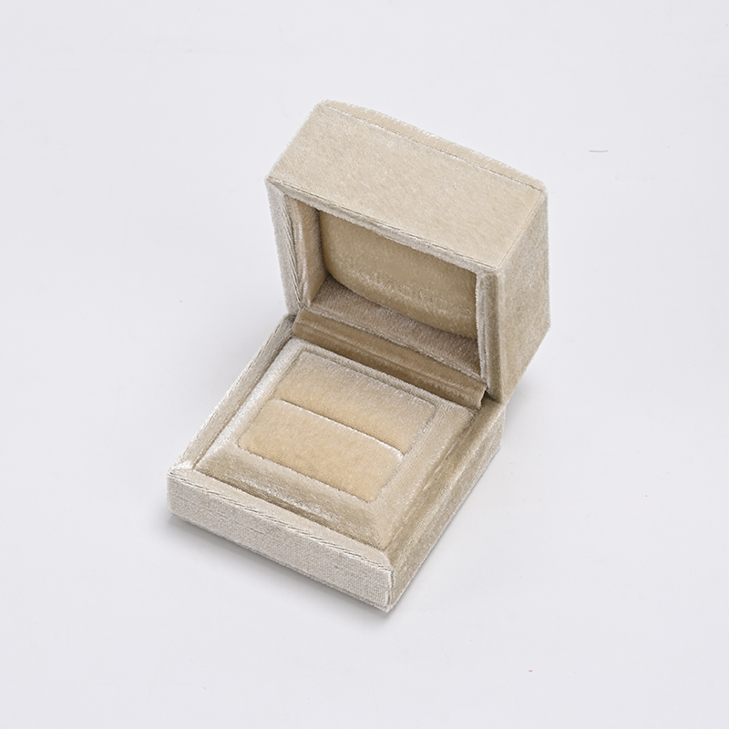 FANXI Custom Beige Velvet Paper Ring Box