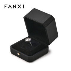 FANXI Custom PU Leather Microfiber Ring Pendant Box