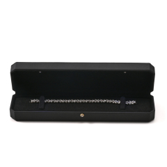 FANXI Custom Black PU Leather Microfiber Long Chain Box