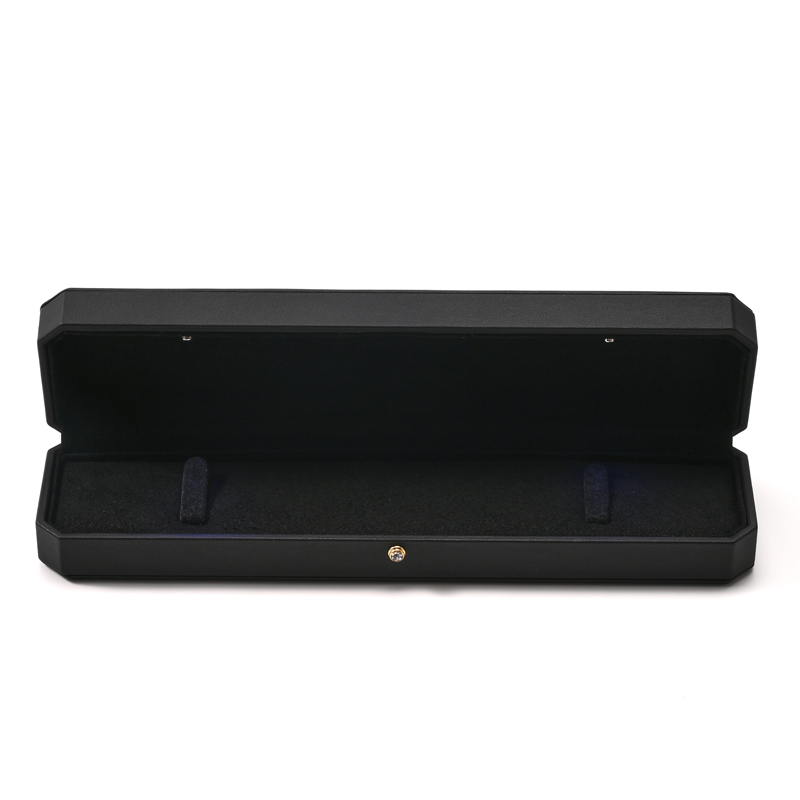 FANXI Custom Black PU Leather Microfiber Long Chain Box