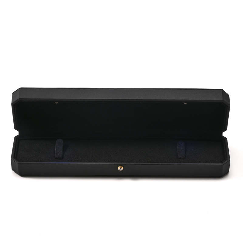 FANXI Custom Black PU Leather Microfiber Long Chain Box