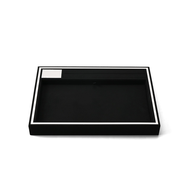 FANXI Custom Black Microfiber Metal Jewelry Tray