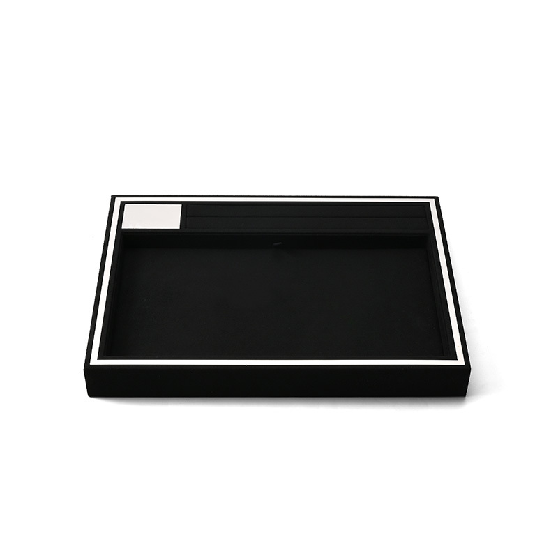 FANXI Custom Black Microfiber Metal Jewelry Tray