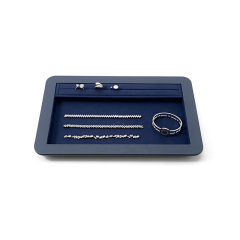 FANXI Custom Blue PU Leather Microfiber Jewelry Tray
