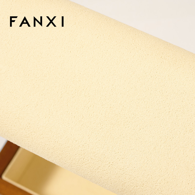 FANXI Factory Beige Gray Solid Wood Watch Display Stand