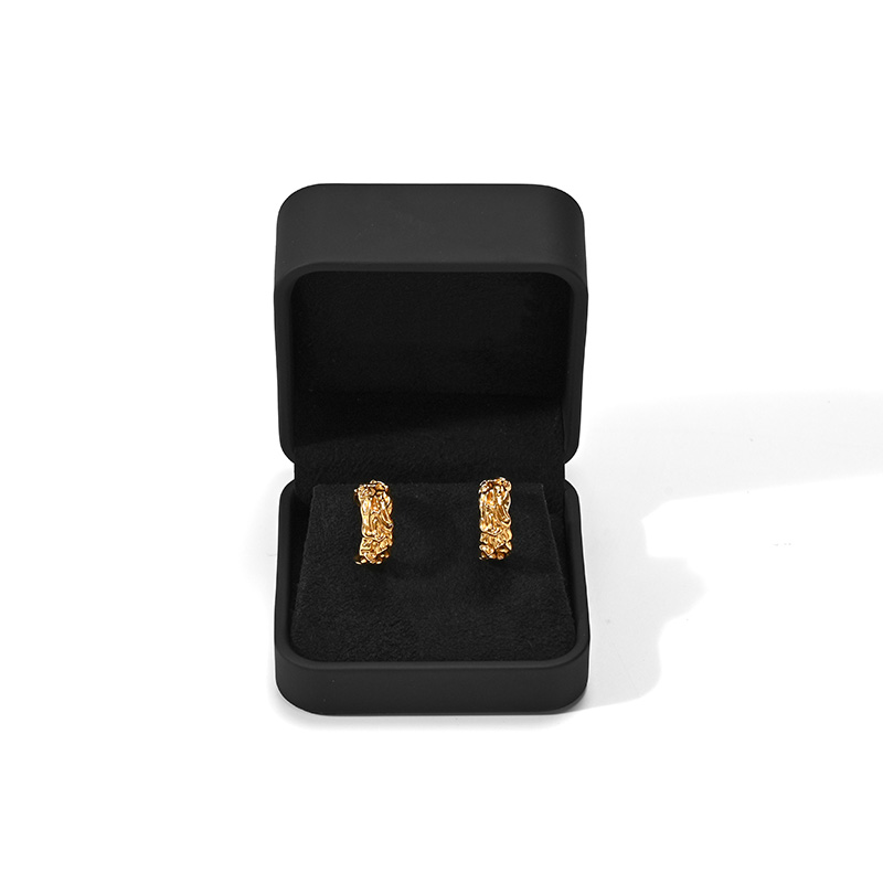 FANXI Custom Black PU Leather Microfiber Earring Box