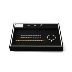 FANXI Custom Black Microfiber Metal Jewelry Tray