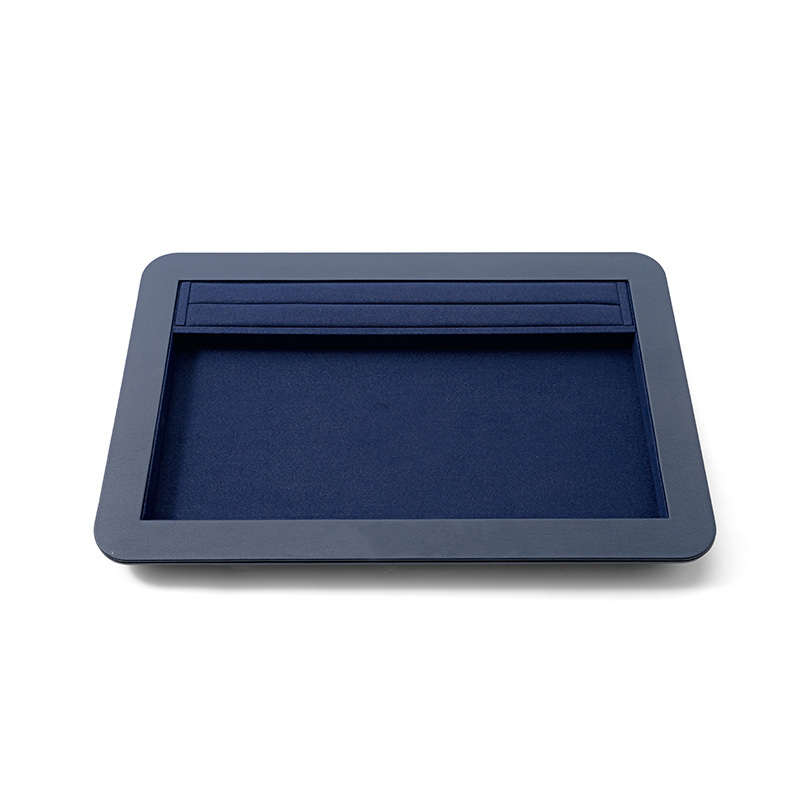 FANXI Custom Blue PU Leather Microfiber Jewelry Tray