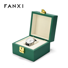 FANXI Custom Green PU Leather Microfiber Watch Box