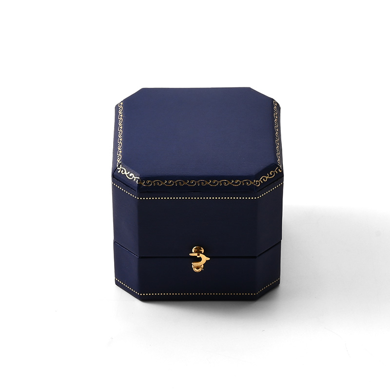 FANXI Custom Blue Paper Velvet Ring Box