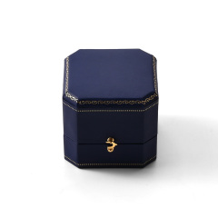 FANXI Custom Blue Paper Velvet Ring Box
