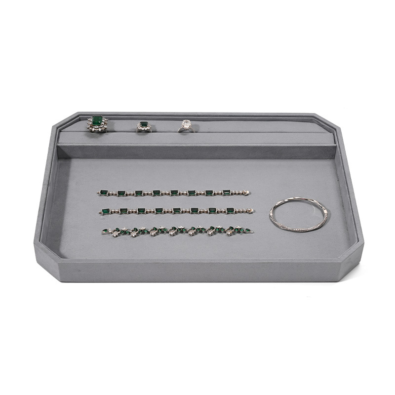 FANXI Custom Suede Gray Jewelry Tray