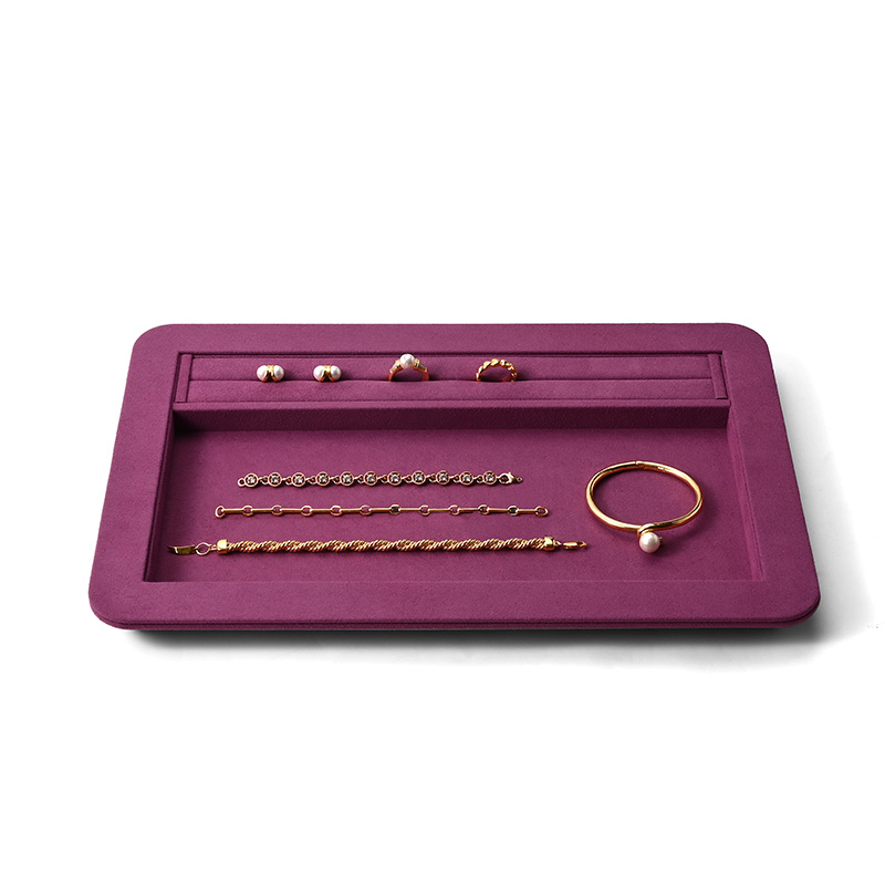 FANXI Custom Rose Purple Full Microfiber Jewelry Tray