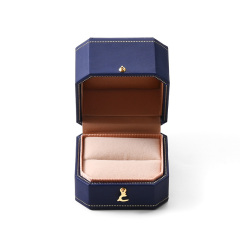 FANXI Custom Blue Paper Velvet Ring Box