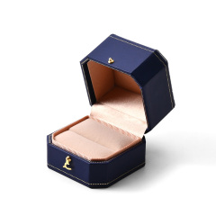 FANXI Custom Blue Paper Velvet Ring Box