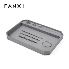 FANXI Custom Suede Gray Jewelry Tray