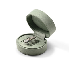 FANXI Custom Light Green Leather Microfiber Ring Box