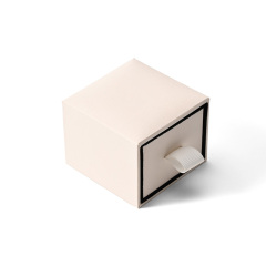 FANXI Custom Beige Leatherette Paper Velvet Ring Box