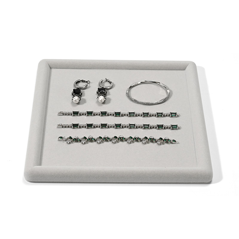 FANXI Custom Gray Velvet Jewelry Display Tray