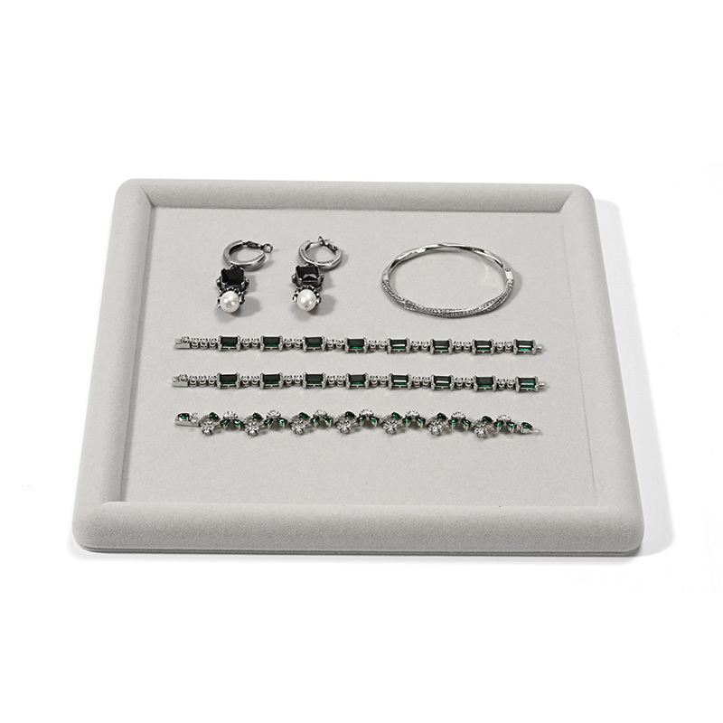 FANXI Custom Gray Velvet Jewelry Display Tray