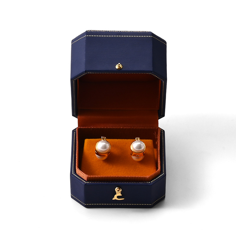 FANXI Custom Blue Paper Velvet Earring Box
