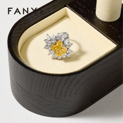 FANXI New Arrival Beige Solid Wood Solid MicrofiberJewelry Rack