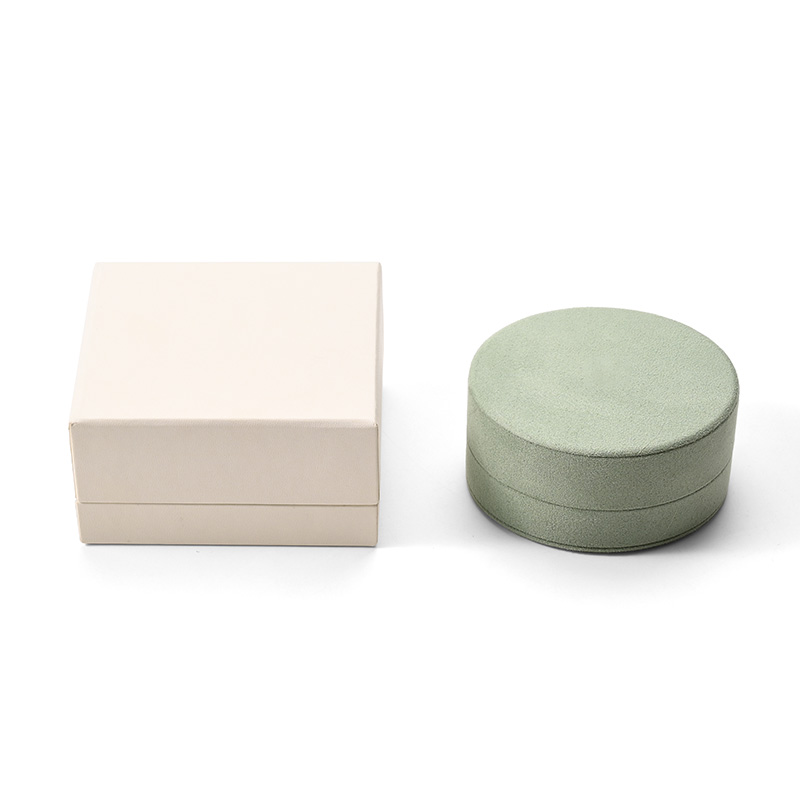 FANXI Custom Light Green Leather Microfiber Ring Box