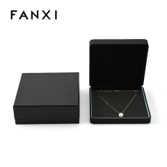 FANXI Custom Black Paper Velvet Pendant Box