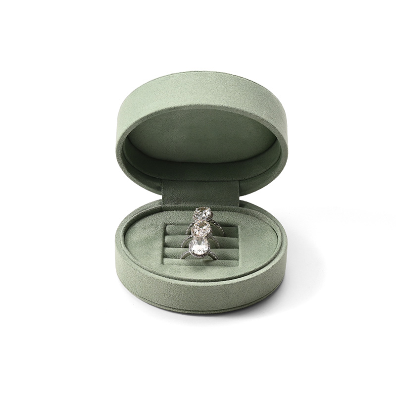 FANXI Custom Light Green Leather Microfiber Ring Box