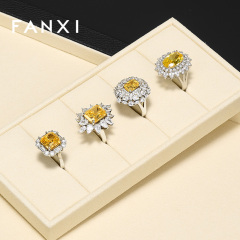 FANXI Hot-sale Beige Genuine Leather Jewelry Tray