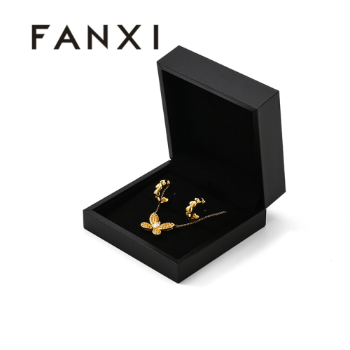 FANXI Custom Black Paper Microfiber Earring Box