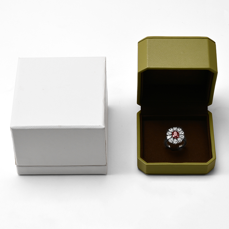 FANXI Custom Green PU Leather Microfiber Ring Box