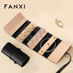 FANXI New Arrival Polychrome PU Leather Jewelry Roll Bag