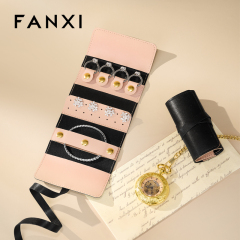 FANXI New Arrival Polychrome PU Leather Jewelry Roll Bag