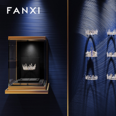 FANXI Luxury Black Beige Suede Metal Crown Display Props