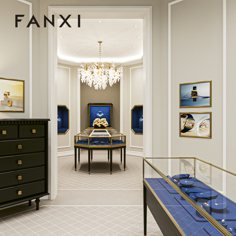 FANXI Fashion Blue Microfiber Jewelry Set Collection