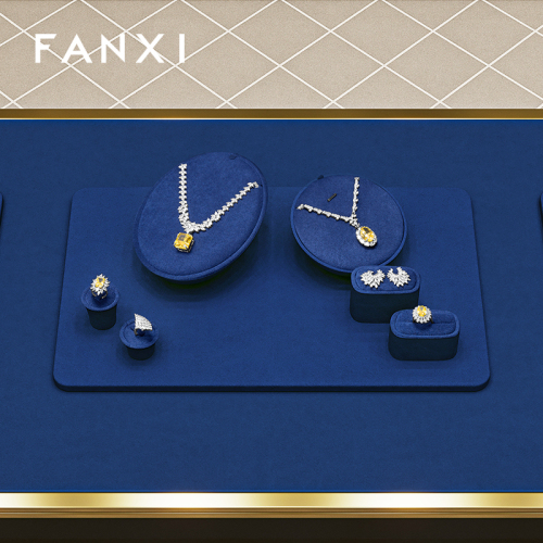 FANXI Fashion Blue Microfiber Jewelry Set Collection