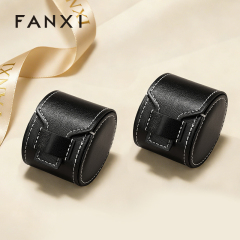 FANXI New-arrival Black PU Leather Jewelry Storage Bag