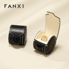 FANXI New-arrival Black PU Leather Jewelry Storage Bag