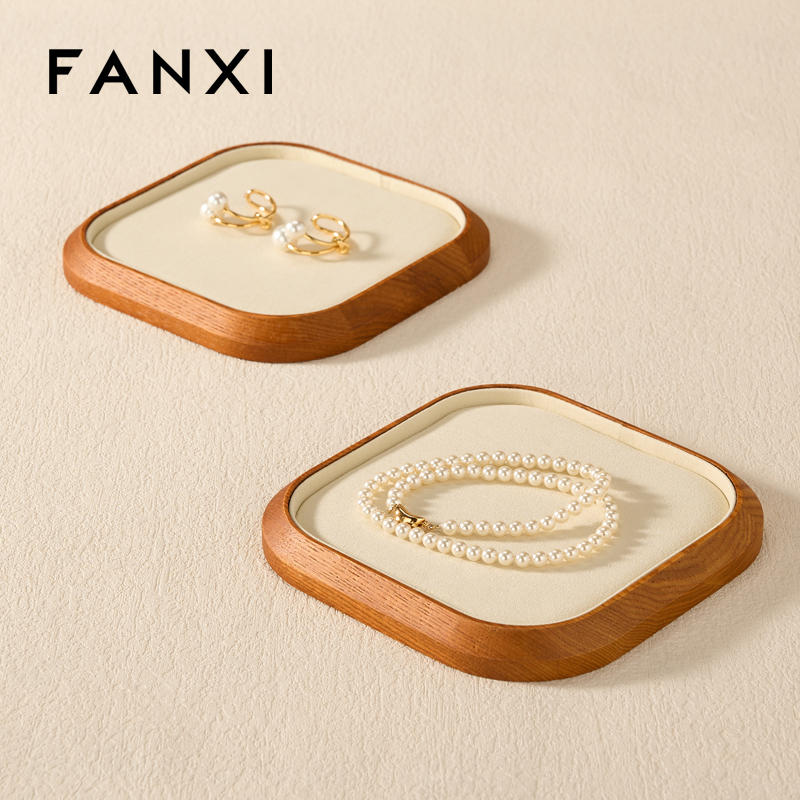 FANXI Wholesale Polychrome Wooden Jewelry Display Tray