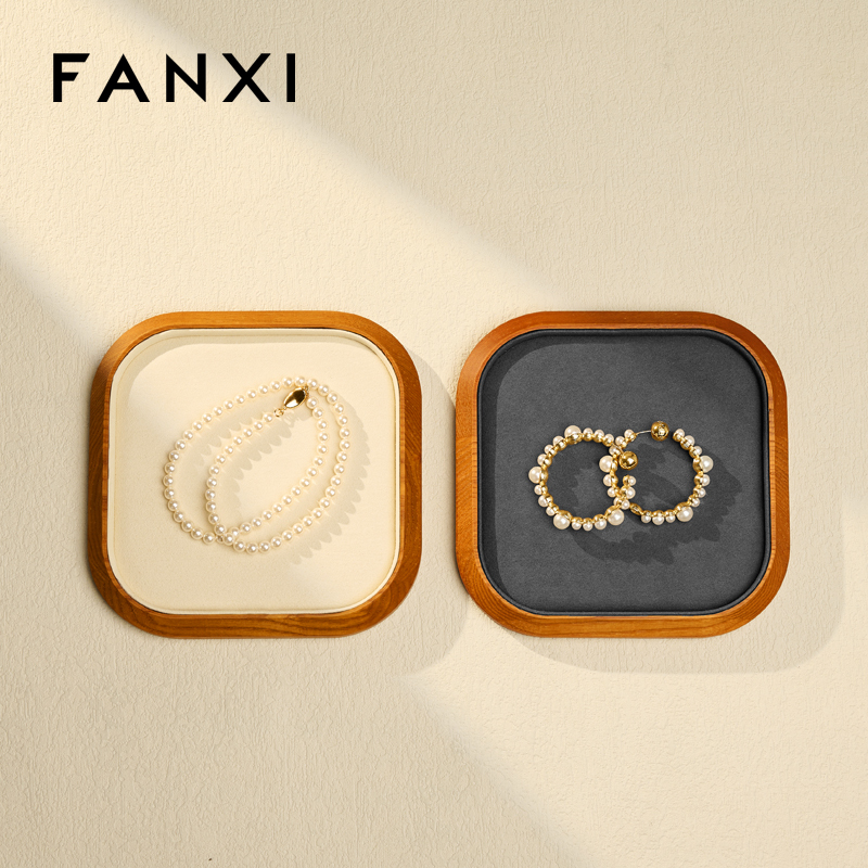 FANXI Wholesale Polychrome Wooden Jewelry Display Tray