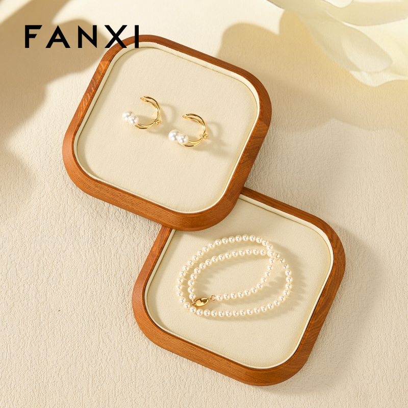 FANXI Wholesale Polychrome Wooden Jewelry Display Tray