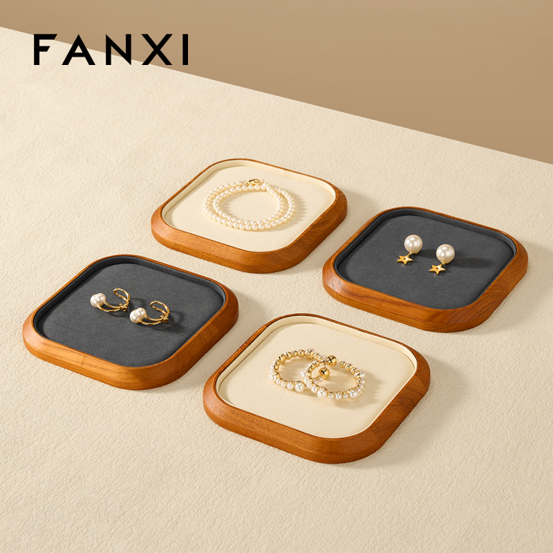 FANXI Wholesale Polychrome Wooden Jewelry Display Tray