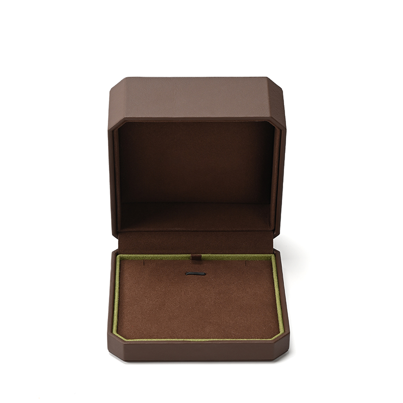 FANXI Custom Brown PU Leather Microfiber Necklace Box