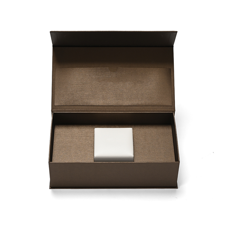 FANXI Custom Brown PU Leather Microfiber Ring Box