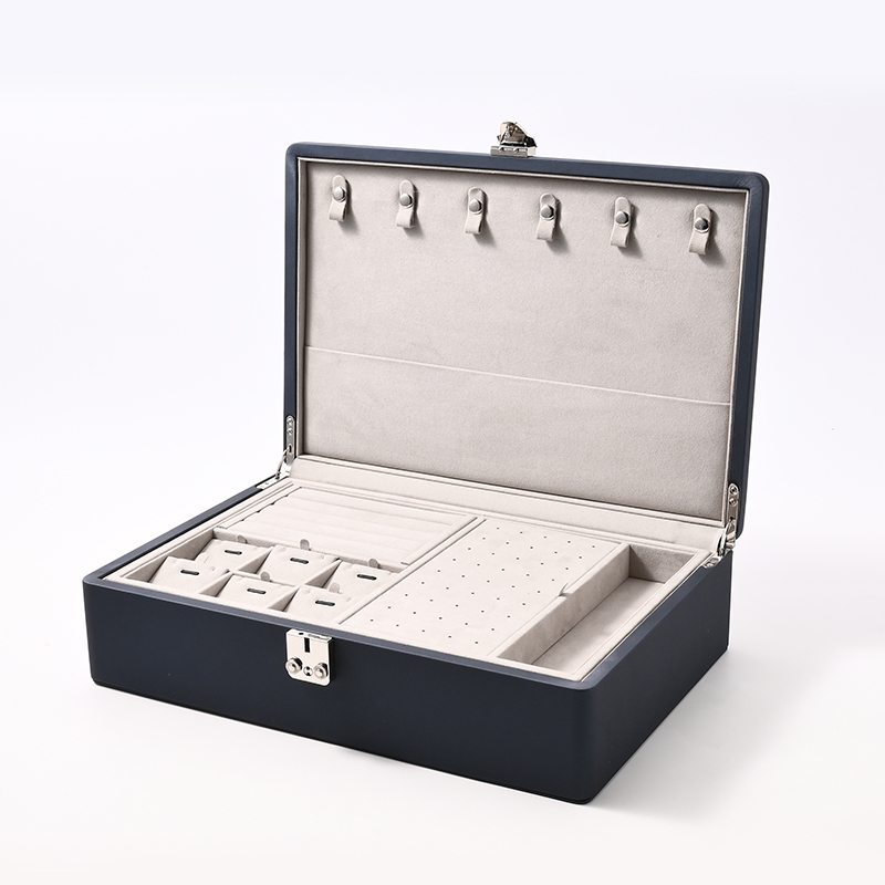 FANXI Custom Grey PU Leather Microfiber Jewelry Case