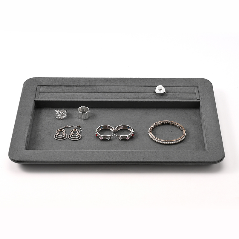 FANXI Custom Grey Suede Jewelry Tray