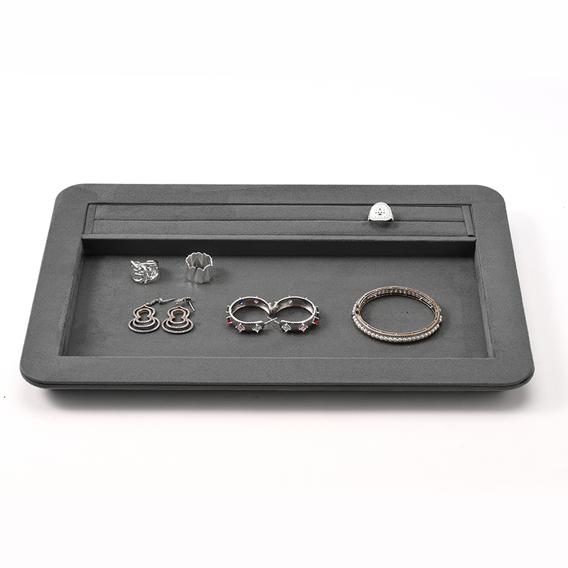 FANXI Custom Grey Suede Jewelry Tray